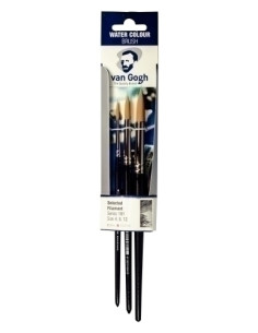 PINCEL VAN GOGH TORAY MANGO CORTO ACUARELA Y TEMPERA 191 ESTUCHE DE 3 n4812