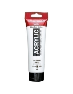 PINTURA ACRILICA AMSTERDAM 120 ml bote BLANCO TITANIO