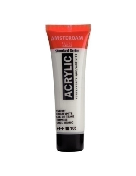 PINTURA ACRILICA AMSTERDAM 20 ml tubo BLANCO TITANIO
