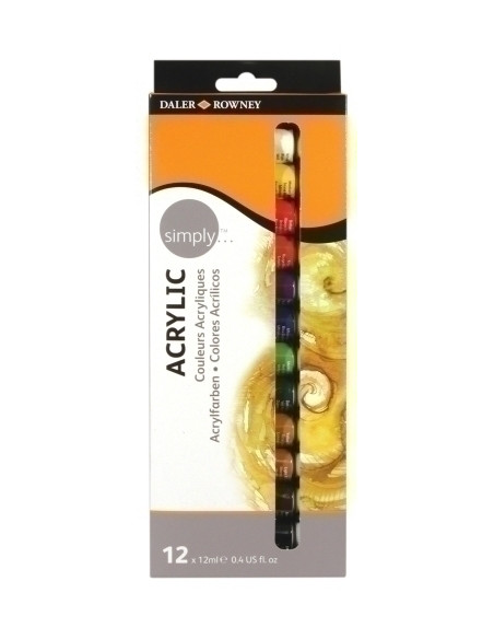 PINTURA ACRILICA DALER ROWNEY 12 ml bote ESTUCHE DE 12