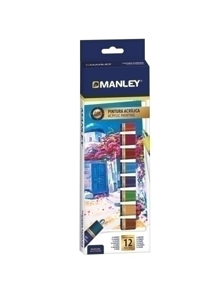 PINTURA ACRILICA MANLEY 12 ml ESTUCHE de 12