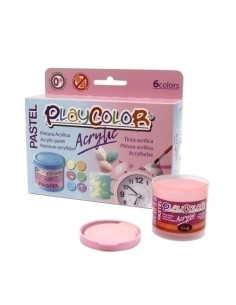 PINTURA ACRILICA PLAYCOLOR PASTEL SURTIDO CAJA de 6 colores 40 ml