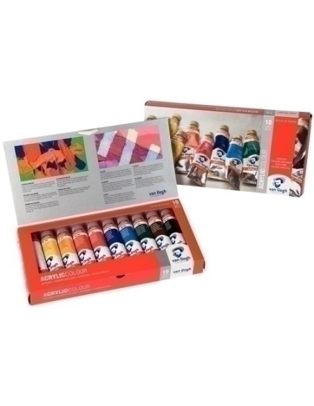 PINTURA ACRILICA VAN GOGH SET BASICO 40 ml Tubo ESTUCHE de 10
