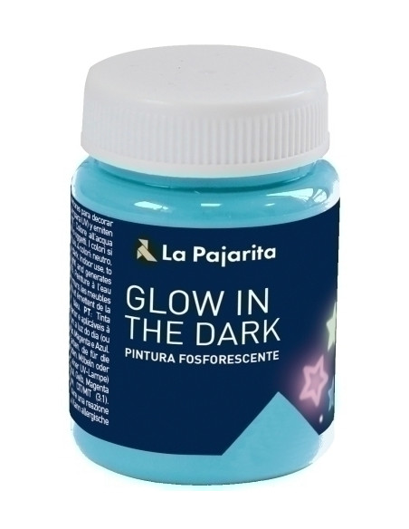PINTURA LATEX LA PAJARITA FOSFORESCENTE 75 ml bote AZUL