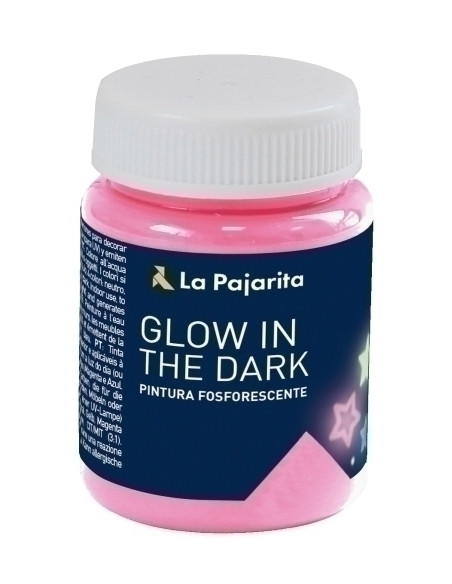 PINTURA LATEX LA PAJARITA FOSFORESCENTE 75 ml bote MAGENTA