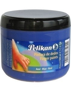 PINTURA de DEDOS PELIKAN 500 ml bote N110 AZUL CELESTE