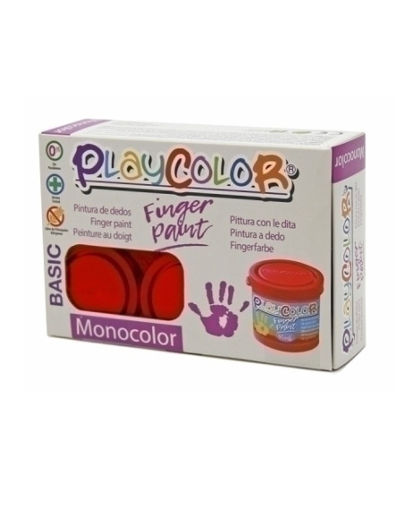 PINTURA de DEDOS PLAYCOLOR BASIC 40 ml bote MONOCOLOR BLANCO ESTUCHE de 6