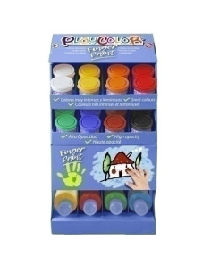PINTURA de DEDOS PLAYCOLOR FINGER PAINT BASIC SURTIDO EXPOSITOR DE 36 24x BOTE 40 ml 12x BOTE 250 ml