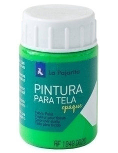 PINTURA para TELA LA PAJARITA 35 ml OPACA FLUORESCENTE VERDE TOF-04