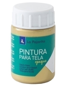 PINTURA para TELA LA PAJARITA 35 ml OPACA METALIZADA ORO REAL TOM-14