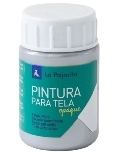 PINTURA para TELA LA PAJARITA 35 ml OPACA METALIZADA PLATA TOM-2