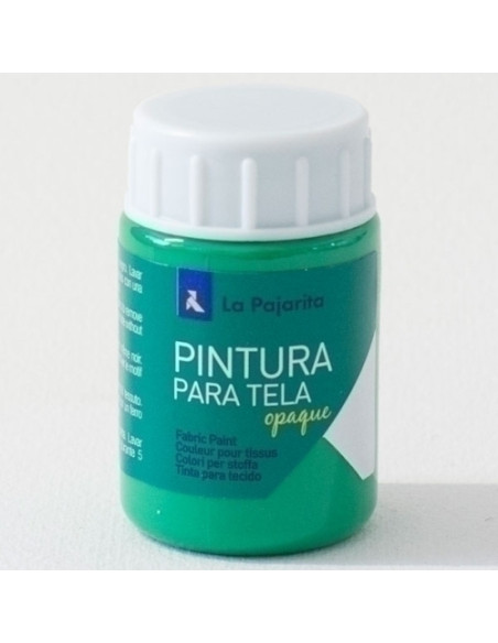 PINTURA para TELA LA PAJARITA 35 ml OPAQUE VERDE ESMERALDA TO-14