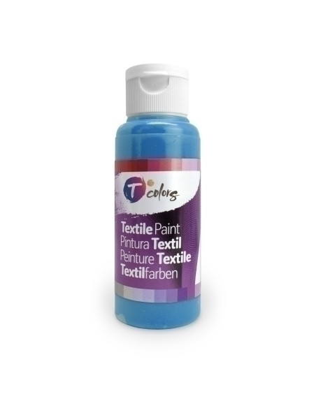 PINTURA para TELA TCOLORS 80 ml botella CIAN