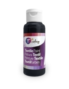 PINTURA para TELA TCOLORS 80 ml botella NEGRO