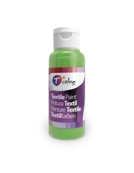 PINTURA para TELA TCOLORS 80 ml botella VERDE CLARO