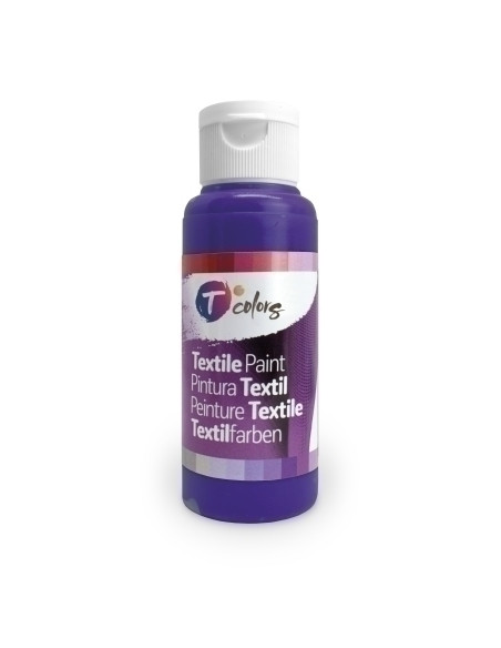 PINTURA para TELA TCOLORS 80 ml botella VIOLETA