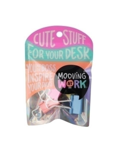 PINZA PALA ABATIBLE MOOVING 25 mm BLISTER de 6 COL SURTIDOS
