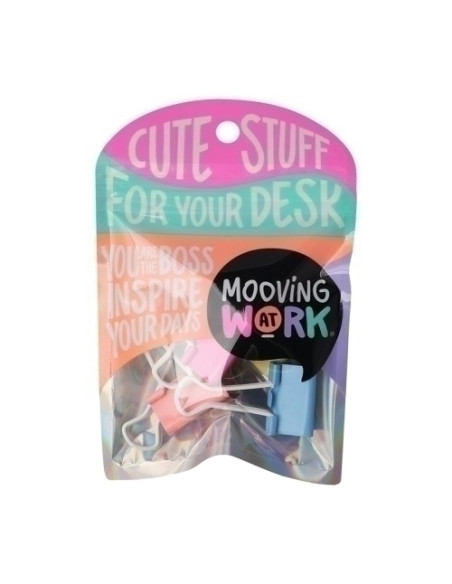 PINZA PALA ABATIBLE MOOVING 25 mm BLISTER de 6 COL SURTIDOS