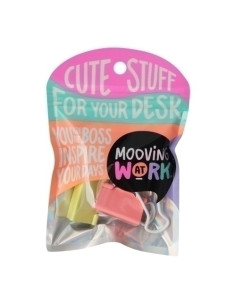 PINZA PALA ABATIBLE MOOVING 32 mm BLISTER de 4 COL SURTIDOS