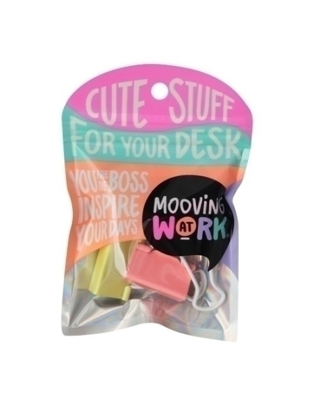 PINZA PALA ABATIBLE MOOVING 32 mm BLISTER de 4 COL SURTIDOS