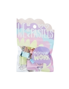PINZA PALA ABATIBLE MOOVING PASTEL 19 mm BLISTER de 12 COL SURTIDOS