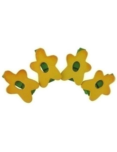 PINZAS SMART MADERA FLORES AMARILLAS PACK de 4
