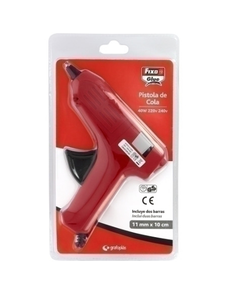 PISTOLA COLA TERMOFUSIBLE FIXO  40W  2 BARRAS DE COLA