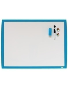 PIZARRA BLANCA MAGNETICA NOBO 430x585 mm  ROTULADOR  IMANES  BORRADOR MARCO AZUL