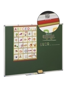 PIZARRA VERDE MARCO ALUMINIO 122x300 cm con CAJETIN de 40 cm