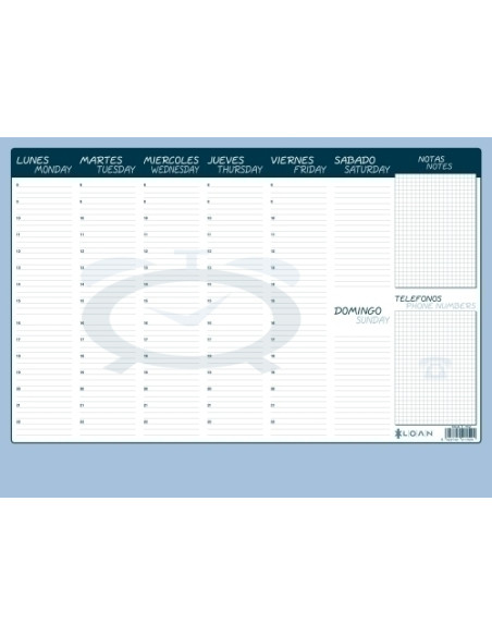 PLANNING LOAN SOBREMESA SEMANAL 44x32