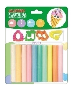 PLASTILINA ALPINO BLISTER 10 17GR PASTEL  HERRAMIENTAS