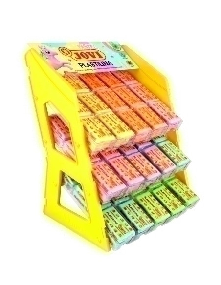 PLASTILINA JOVI 70 PASTILLA 50 gr SURTIDO COLORES PASTEL EXPOSITOR DE 180