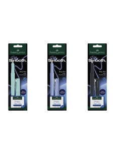 PLUMA FABER-CASTELL POLY PEN TRAZO ANCHO B  6 CARTUCHOS AZUL BLISTER COL SURT