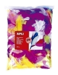 PLUMAS APLI 7-16 cm SURTIDO BOLSA de 400