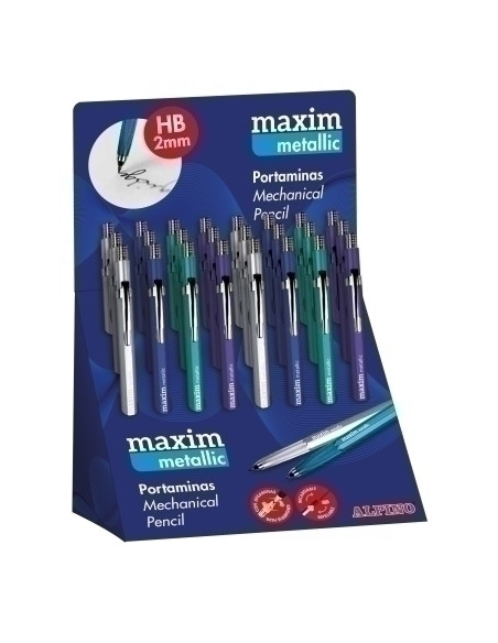 PORTAMINAS ALPINO MAXIM METALLIC 20 mm EXPOSITOR de 24