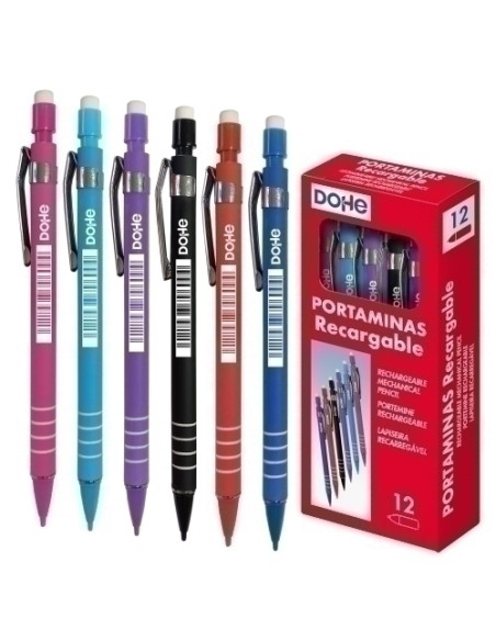 PORTAMINAS DOHE GRIP COLORES SURTIDOS CAJA DE 12