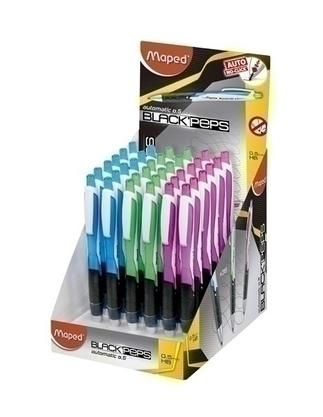 PORTAMINAS MAPED BLACK PEPS AUTOMATICO 05 mm EXPOSITOR de 36