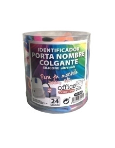 PORTANOMBRE COLORLINE CON COLGADOR ADAPTABLE COLORES SURTIDOS  EXPOSITOR de 24