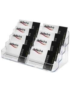 PORTATARJETAS SOBREMESA DEFLECT-O 8 COMPARTIMENTOS HORIZONTAL CRISTAL