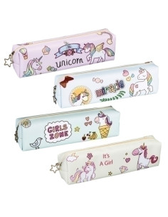 PORTATODO CENTRUM PVC 1 CREMALLERA RECTANGULAR UNICORNIOS SURTIDO