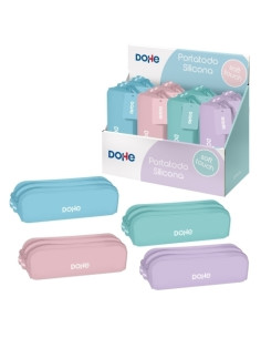 DOHE PORTATODO DOBLE SERENITY 200X60X70MM SILICONA SOFT TOUCH CSURTIDOS PASTEL EXPOSITOR 8 UD