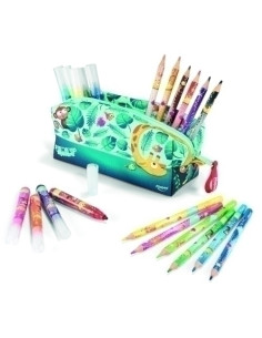 PORTATODO MAPED JUNGLE FEVER CON CONTENIDO 12 rotuladores  12 lapices de colores