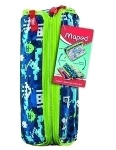 PORTATODO MAPED XXL DOBLE FANCY FLOWER BLUE