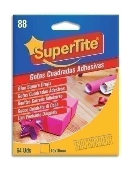 PUNTOS ADHESIVOS SUPERTITE CUADRADOS 64 uds
