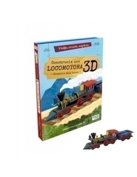 PUZLE 3D Y LIBRO SASSI MANOLITO BOOKS CONSTRUEIX UNA LOCOMOTORA 3D - CATALAN 48 PIEZAS 6 años