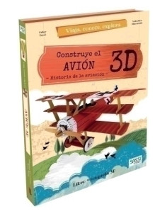 PUZLE 3D Y LIBRO SASSI MANOLITO BOOKS CONSTRUYE EL AVION 3D 34 PIEZAS 6 años