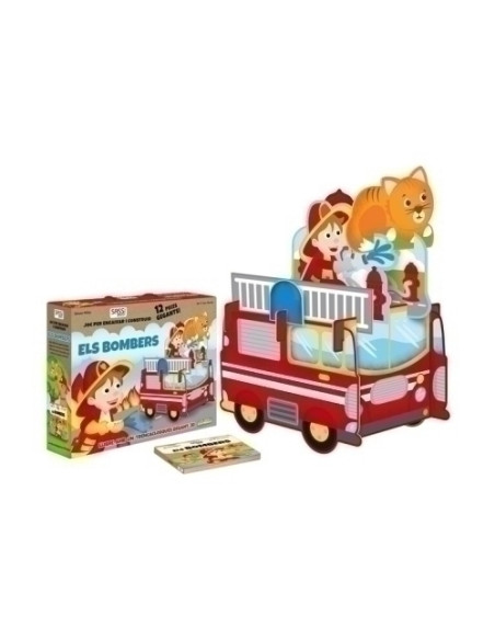 PUZLE 3D Y LIBRO SASSI MANOLITO BOOKS ELS BOMBERS 3D - CATALAN 12 PIEZAS 3 años
