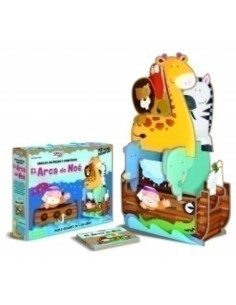 PUZLE 3D Y LIBRO SASSI MANOLITO BOOKS L´ARCA DE NOE 3D- CATALAN 12 PIEZAS 3 años
