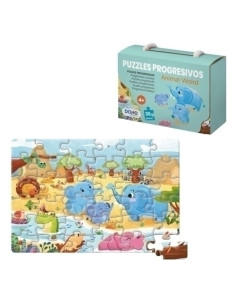 PUZLE DOHE EDUCA PROGRESIVO 36 piezas ANIMAL WORLD 4-6 años