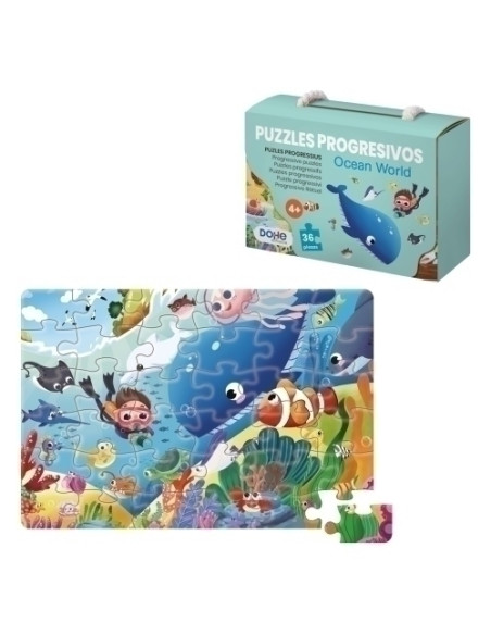 PUZLE DOHE EDUCA PROGRESIVO 36 piezas OCEAN WORLD 4-6 años